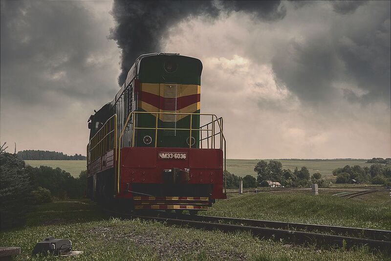 тепловоз, маневровый, железная дорога, лето Манёврыphoto preview