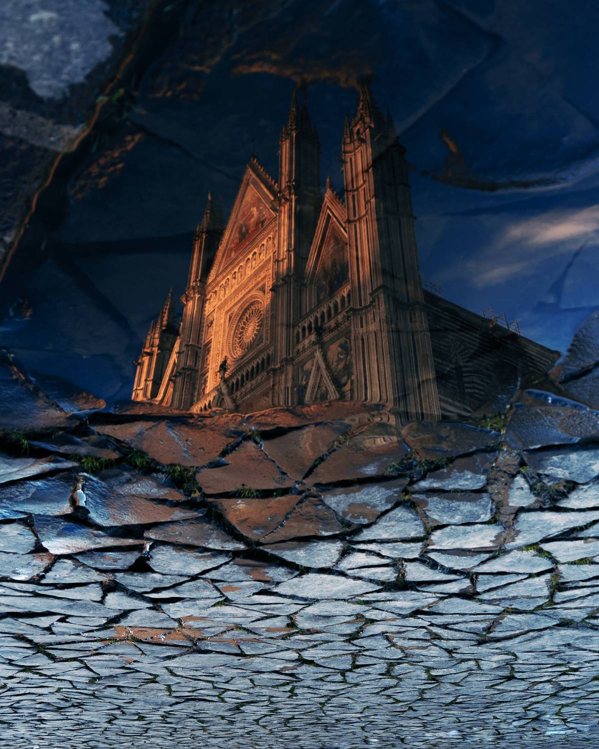 Italy, city, cityscape, architecture, orvieto, urban, postcard, cathedral, church, reflection, Голубев Алексей