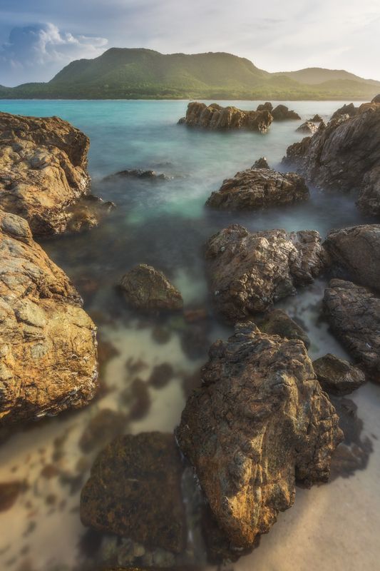 пейзаж, природа, море, остров, таиланд, закат, пляж, путешествие, туризм Закат на острове Ко-Редphoto preview