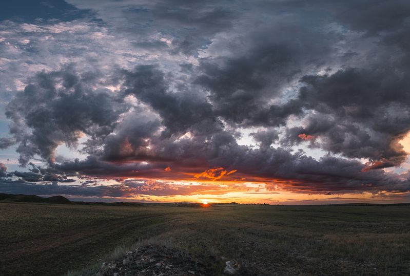 Алтай, облака, закат, лето, поле Алтайский крайphoto preview