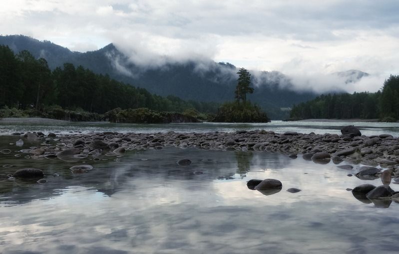 алтай, катунь, рассвет, островок Катунь, рассветphoto preview