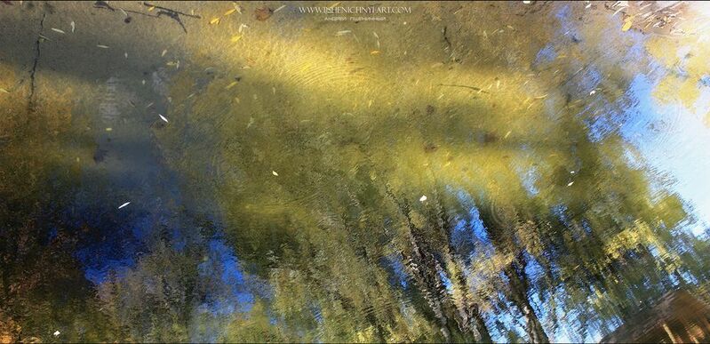 осень, живопись, листья, отражение, пейзаж, абстракция, импрессионизм, палитра, краски, октябрь Осенние отраженияphoto preview