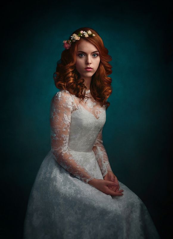 Венок, Девушка, Портрет, Свет, Студия, Тень ***photo preview