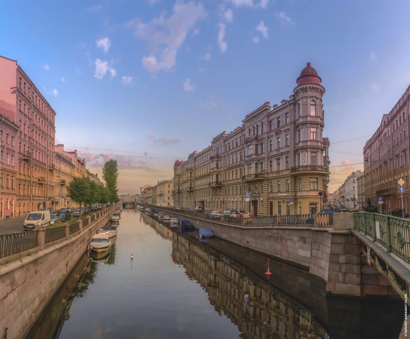 город, санкт-петербург, архитектура, лестница, река, отражения Большой доходный дом Ратькова-Рожноваphoto preview