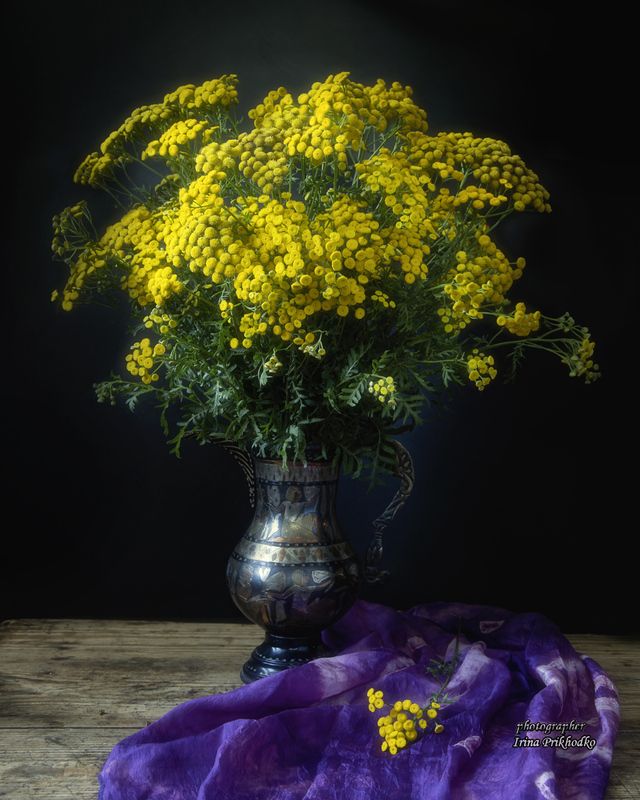 натюрморт, цветы, букеты, осень, пижма С букетом цветущей пижмыphoto preview