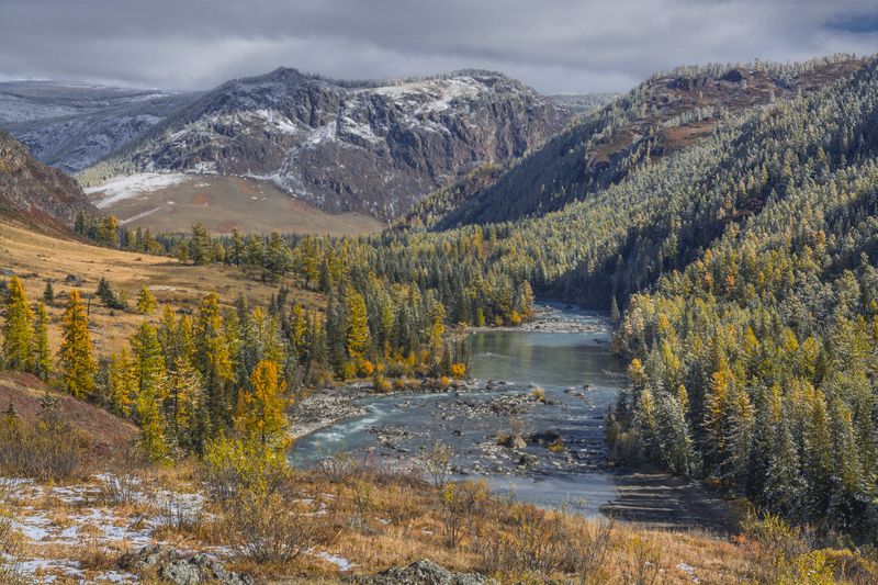 россия, горный алтай, река чуя, осень Сезон малой водыphoto preview