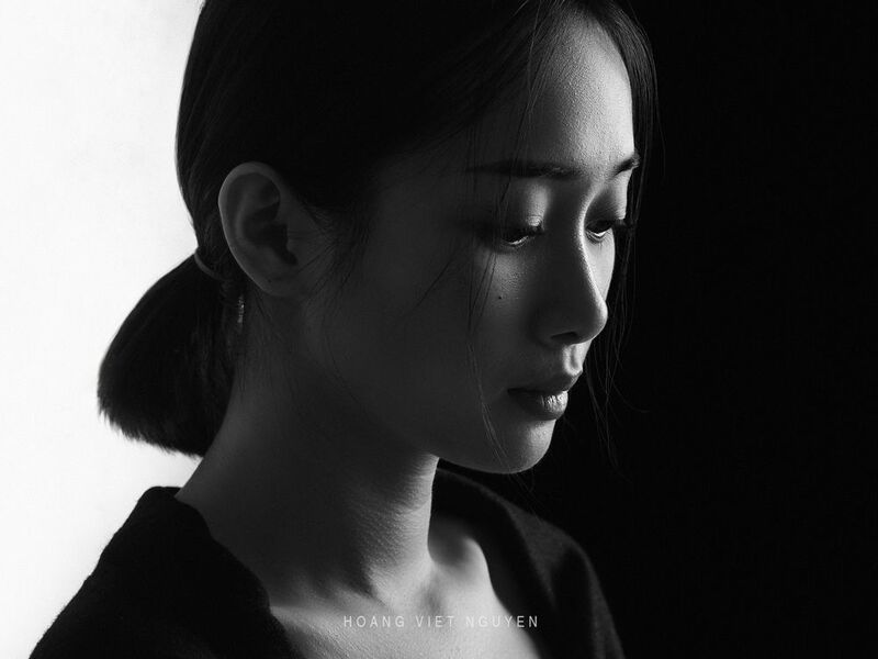 portrait, mood portrait, face, mood, asian, vietnamese, vietnam, face, b&w, monochrome, black and white, abstract * * *photo preview