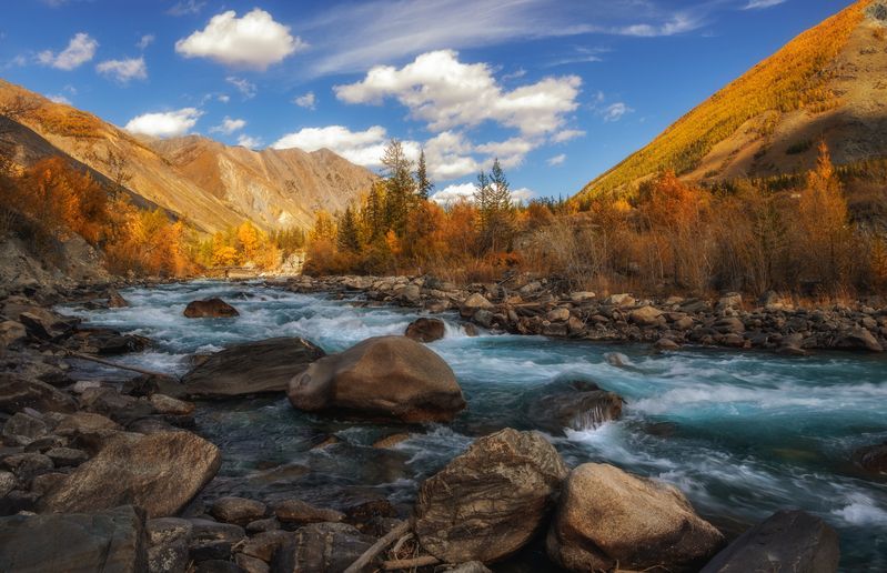 горный алтай, осень, река карагем Горная река...photo preview