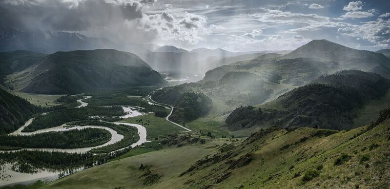 алтай, чуя, чуйский тракт, дождь, горы Чуйские изгибыphoto preview