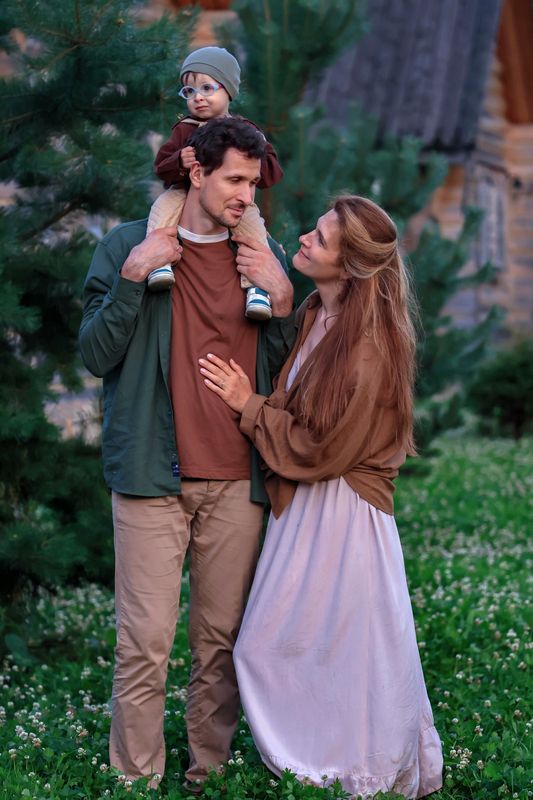 Семья, любовь, малыш, лето, вечер Вместе фото превью