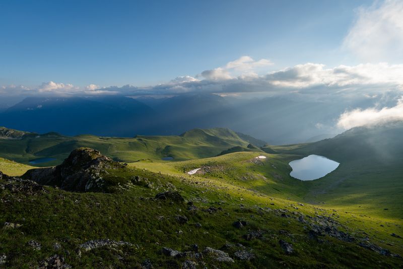 карачаево черкесия, кчр, горы, архыз, озеро, вечер, абиширо ахуба, озеро Вечерphoto preview