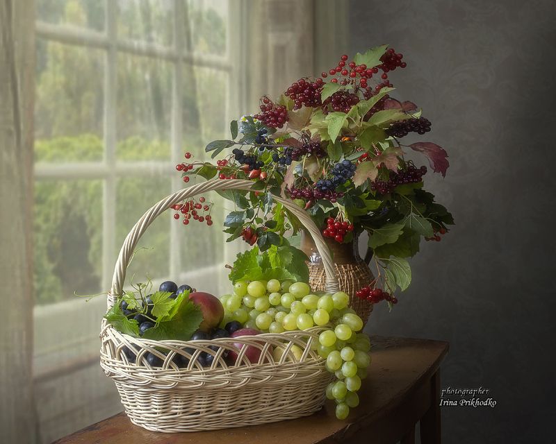 натюрморт, осень, осенний букет, фрукты Осенний натюрмортphoto preview