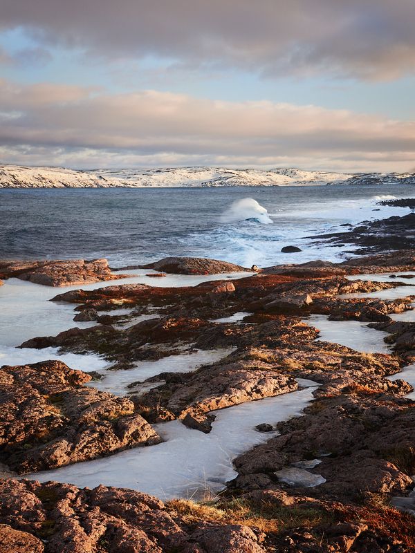 Кольский, Териберка, Баренцево море, волны Три состояния водыphoto preview