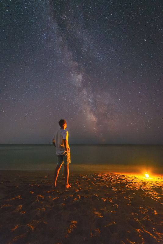 ночь, млечный путь, автопортрет Ночной странникphoto preview