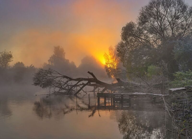 утро, свислочь, беларусь Утро разгораетсяphoto preview