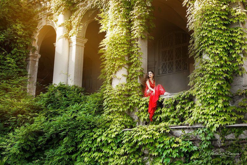 девушка, портрет, лето, солнце Тропический цветокphoto preview