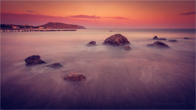 2012, Black sea, Закат, Камни, Крым, Море, Мостик, Судак, Черное море black seaphoto preview