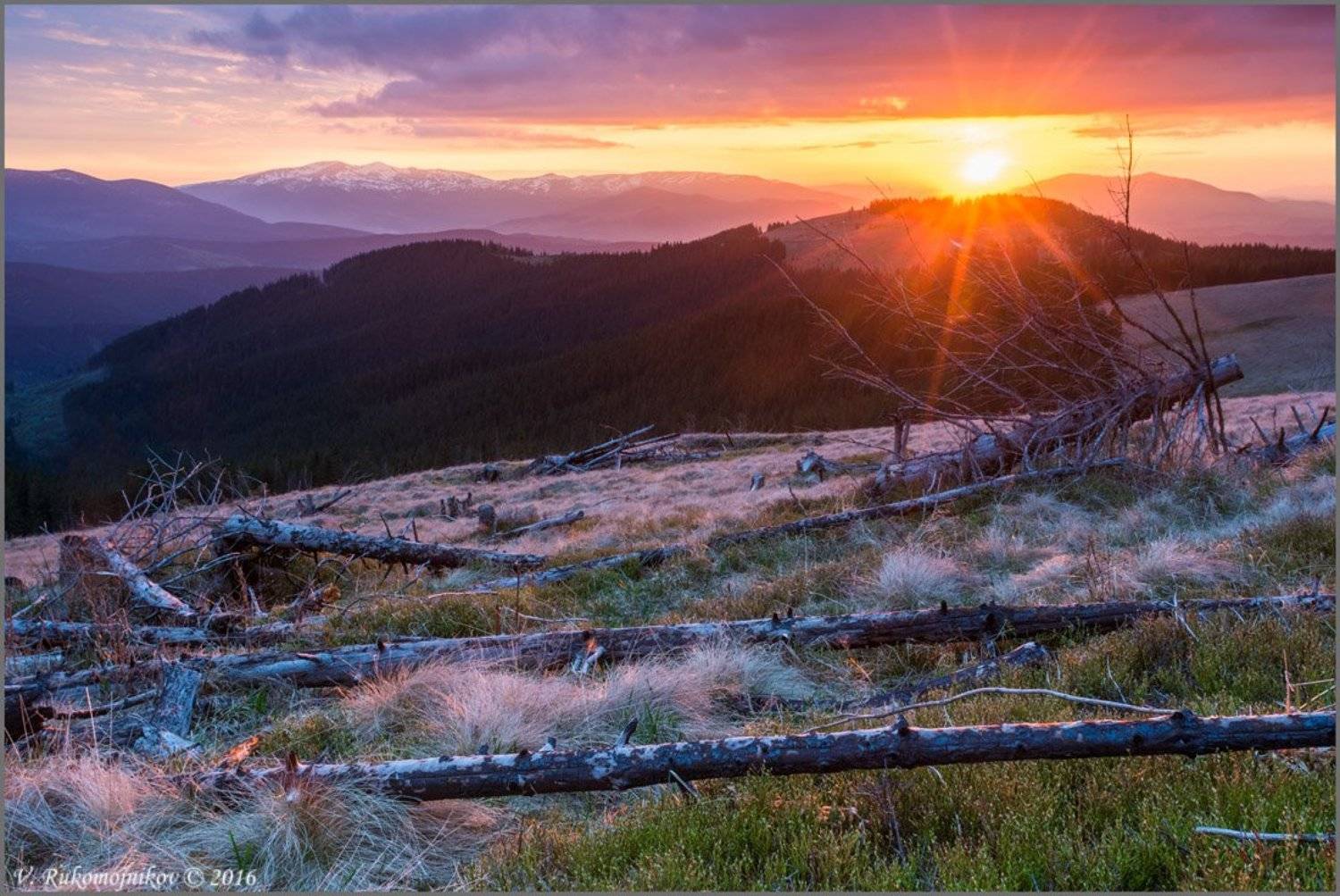 Горы, Закат, Карпаты, Кукул, Пейзаж, Украина, Рукомойников Валентин