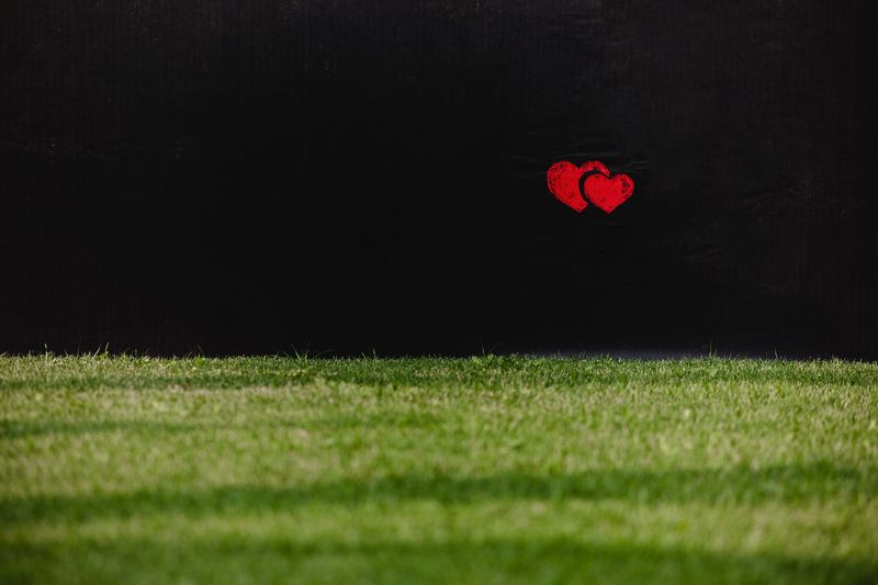 love, red, hearts, nature, park, old, banner, wall, grass, green, black, paint, field, ground, texture, shadow, shabby, threadbare, frayed, scuffed, poster, placard, billboard, outdoor, outside, street, couple, two, symbol, canon, 5d, 200mm, russia Любовьphoto preview