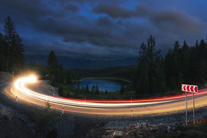 Ночной вираж…  Night turn…photo preview