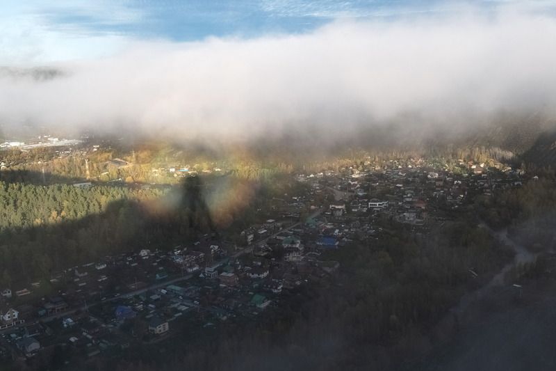 сибирь, тень, глория, туман, торгашинский хребет Оптическое явлениеphoto preview