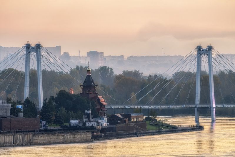 Красноярск на рассветеphoto preview