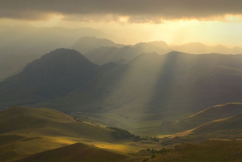 горы осень кавказ закат Закат в горах Кавказаphoto preview