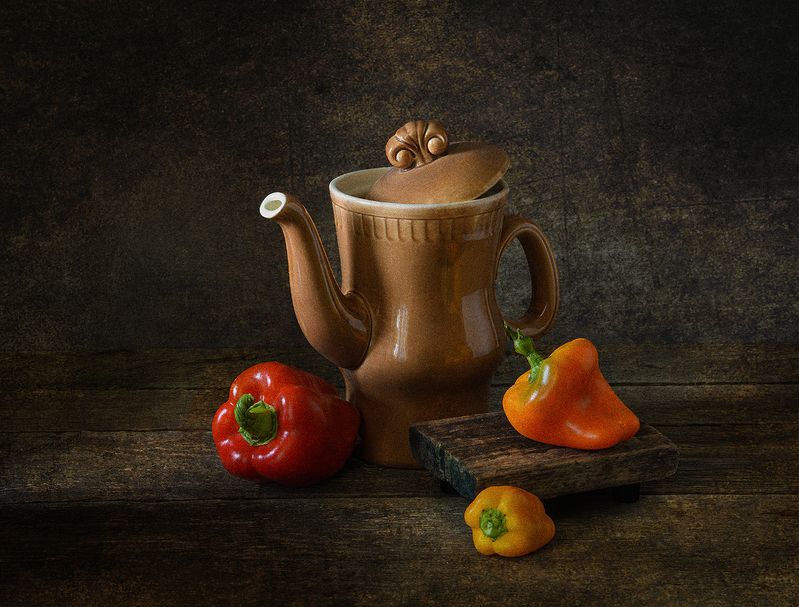 перцы, чайник, керамика photo preview