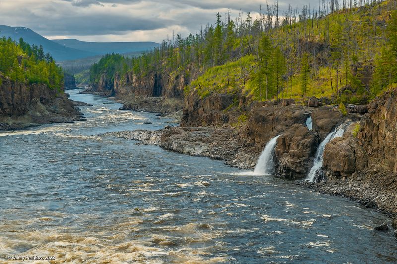 река курейка, каньон, плато путораны, скалы, пороги, лиственницы, владимир коваль Каньон Курейкиphoto preview