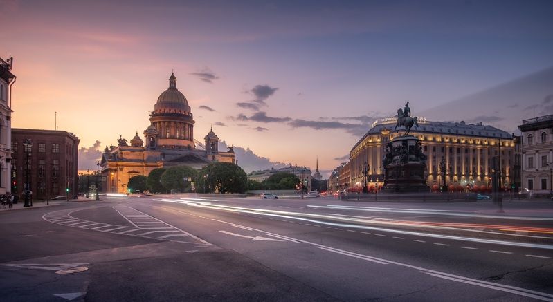 исаакиевский собор, закат, рассвет, санкт-петербург Вечер у Исаакия.photo preview