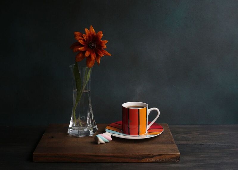 цветы, кофе, натюрморт, напиток, аромат, вкусно, flowers, coffee, still life, drink, aroma, delicious, bouquet , flowers Чашка кофе и цветок..photo preview