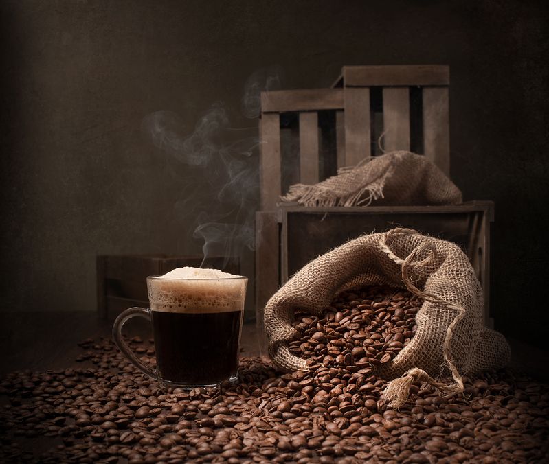 Still life, coffee, light, shadow, smoke Aromaticphoto preview