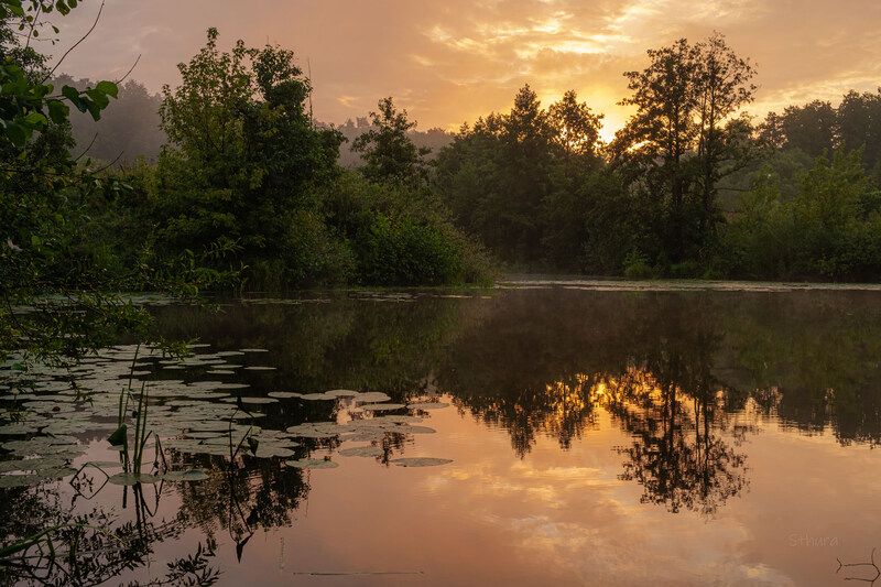 лето озеро рассвет облака отражение природа пейзаж После дождя.photo preview