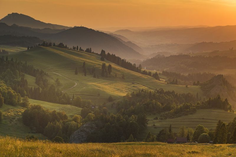 Pieniny, moutain, Poland, Landscpae, Hills, Morning, Goldhour, Pieniny фото превью