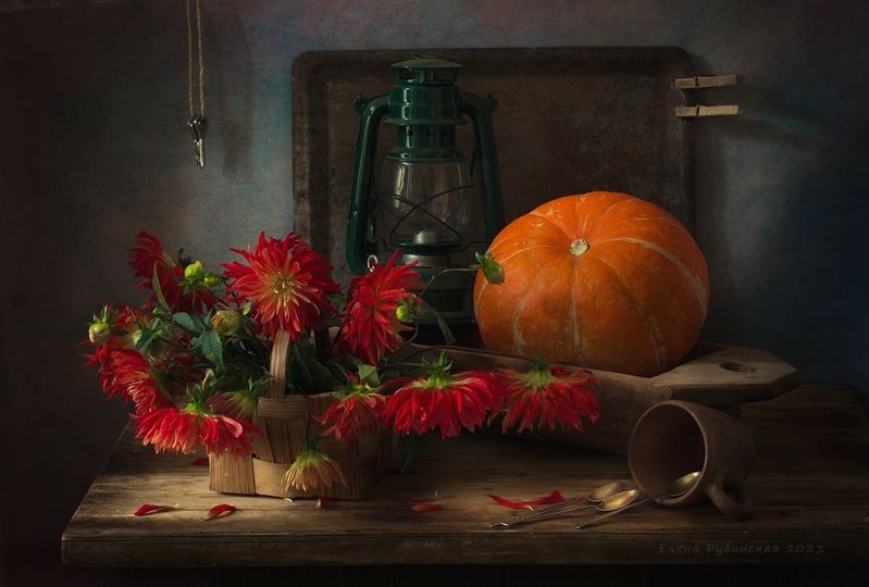 кострома, тыква, георгины photo preview