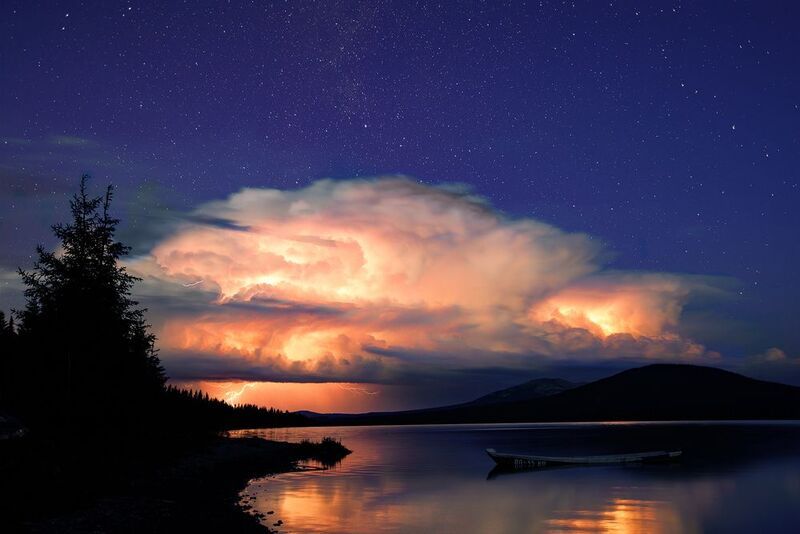 Урал, Зюраткуль, гроза, лодка, непогода Гроза на Зюраткуле фото превью