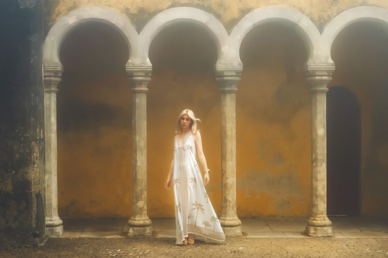 woman, portrait, fashion, beauty, outdoors In the fog of Sintraphoto preview
