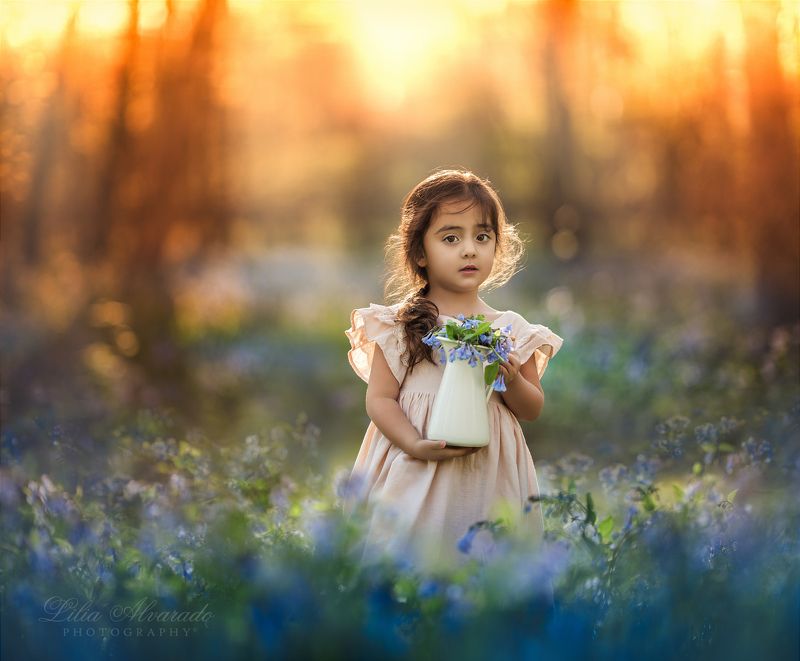 canon,200mm,flowers,forest,spring,childhood,golden,natural,light,hour,brunette Bluebell Blissphoto preview