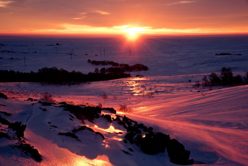 Казахстан. Улытау.зима. Зимнее утро.photo preview