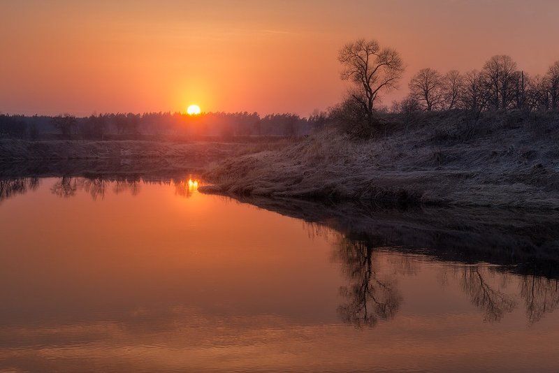 Spring, Latvia, River, Sunset, Landscape Early springphoto preview
