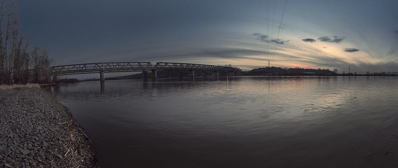 мост, обь, Барнаул, природа, закат, жд,небо, вода photo preview