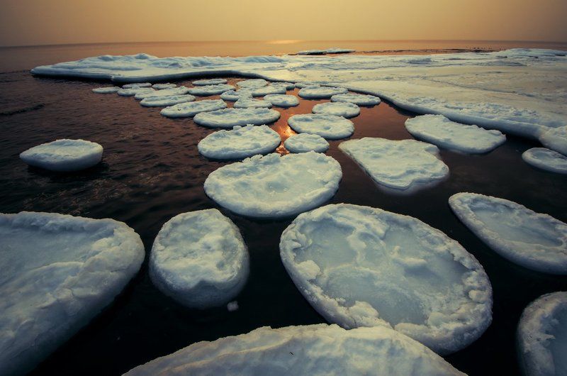 Лёд, море, зима, Приморский край Фабрика по производству блинчиковphoto preview