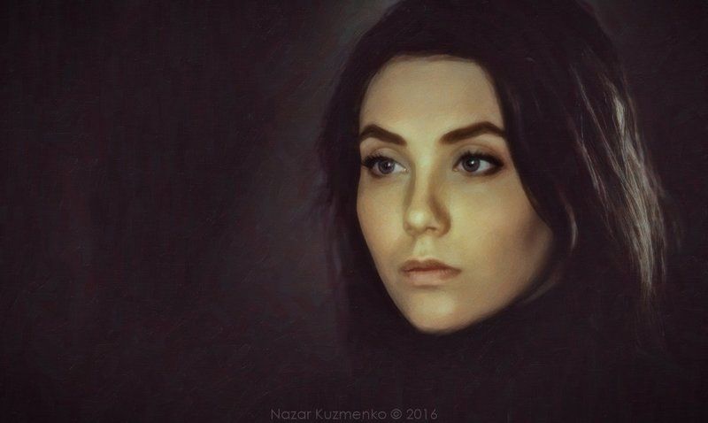 портрет, девушка, картина, холст, взгляд, арт Картина масломphoto preview