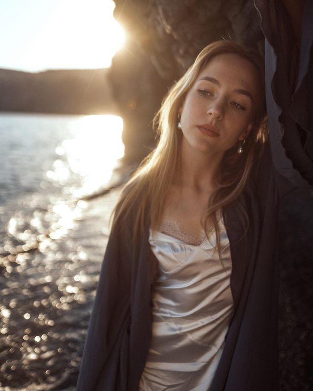 #sea #beach #sunset #girl #dress #waves #ocean #coast #nature Ksyushaphoto preview