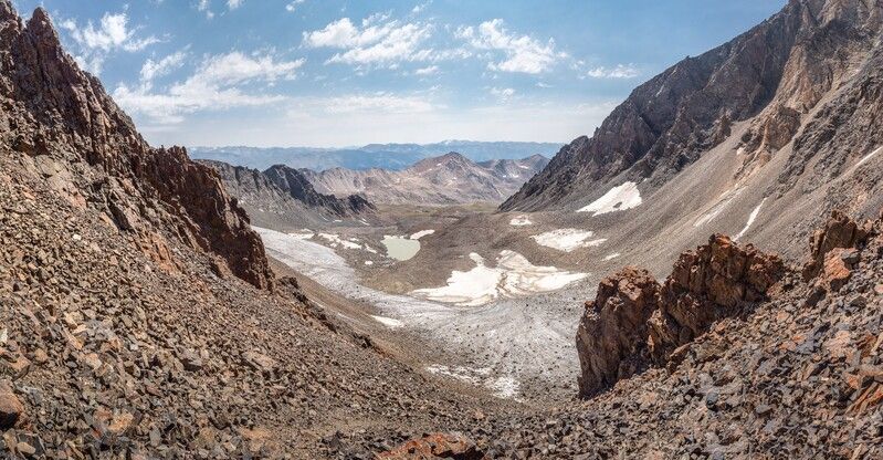 Горы, ледник, Джунгария, Казахстан, Джунгарский Алатау Вид с перевалаphoto preview