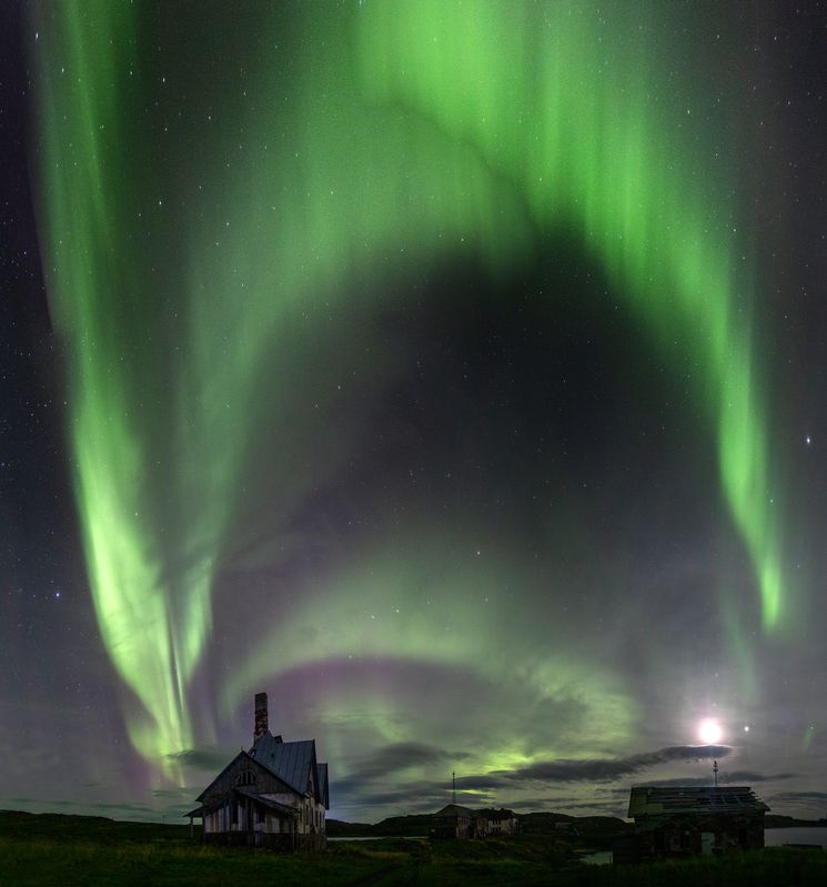 дальние зеленцы, аврора, северное сияние, природа, пейзаж, север Северная ночь фото превью