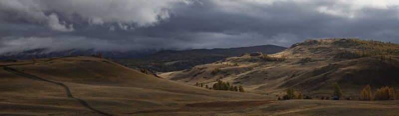 алтай, сопки, горы, тучи, облака, осень, дорога После дождяphoto preview