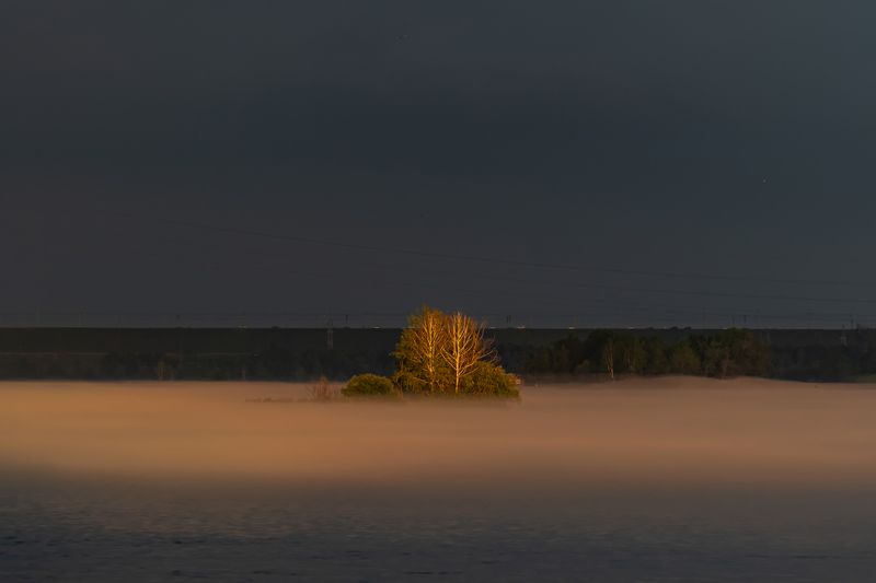 иркутск, ангара, закат Вечерний туман над Ангаройphoto preview