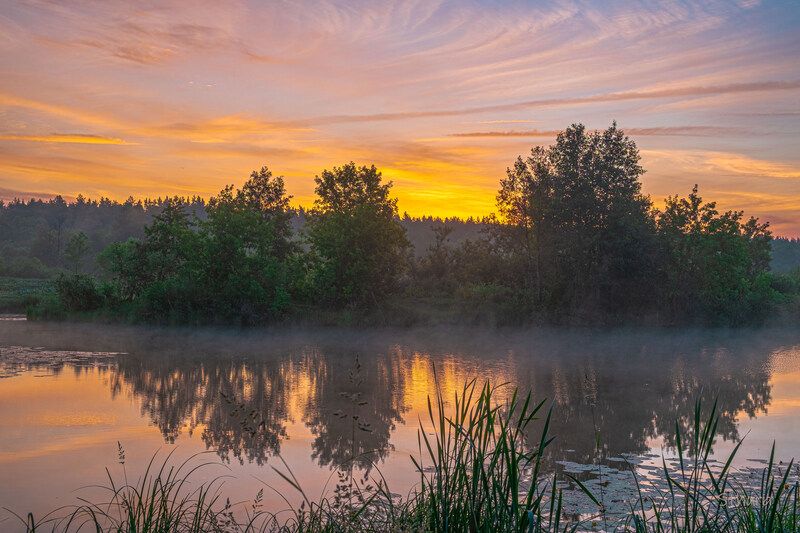 лето озеро рассвет облака природа пейзаж Рассвет. Июнь.photo preview