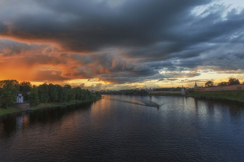 лето, небо, река, природа Вечер...photo preview